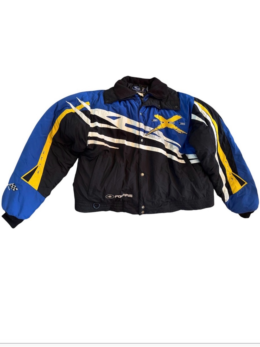Polaris Vintage Edge X 700 Snowmobiling Men’s Jacket Sz XL Blue Black 1990’s